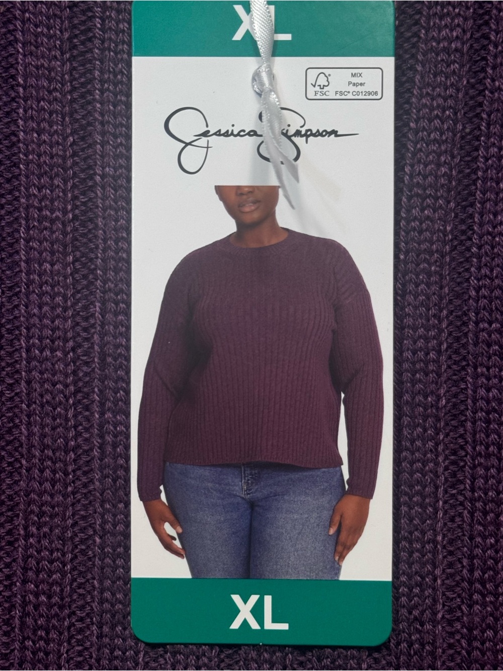 Jessica Simpson Ladies' soft crewneck Ribbed Sweater NWT size xl
